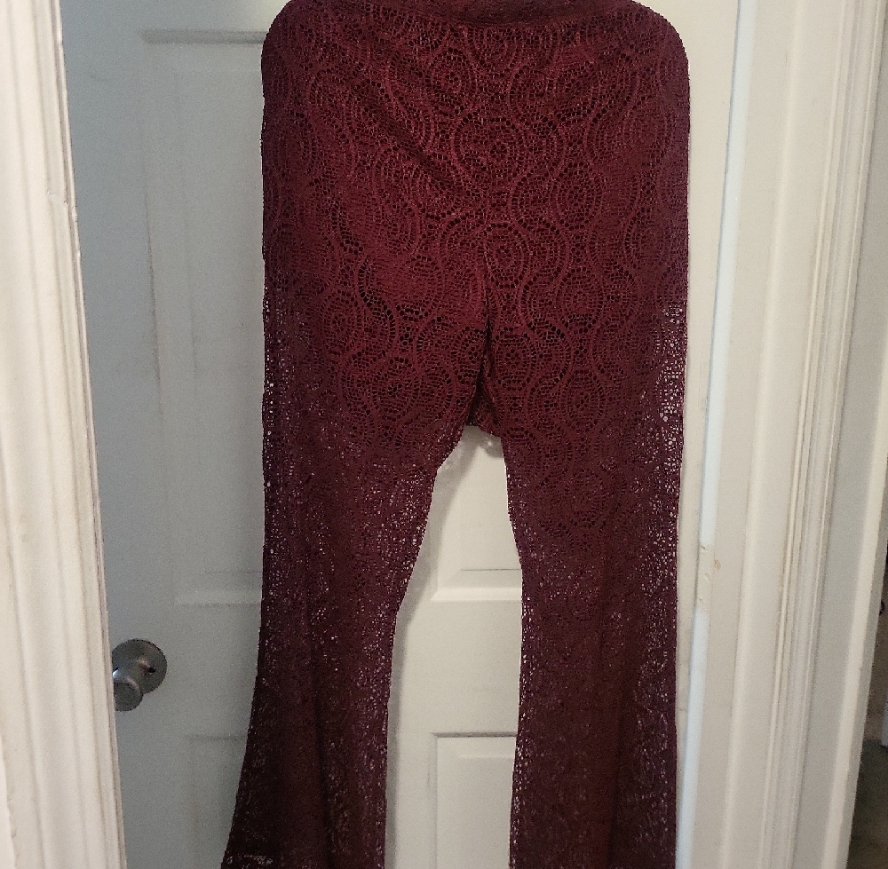 Burgundy Lace Pants